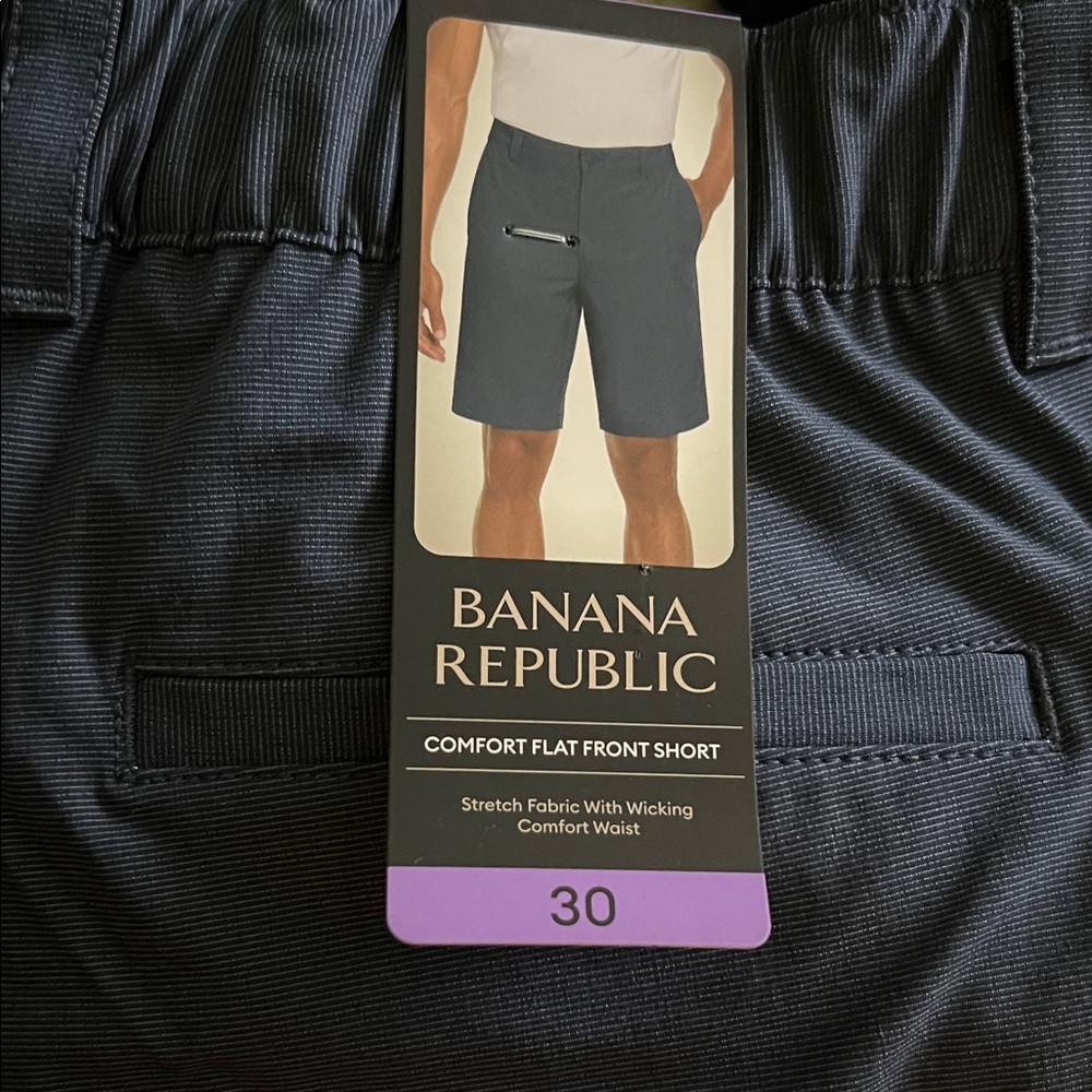 Banana Republic Men's Navy Flat Front Shorts